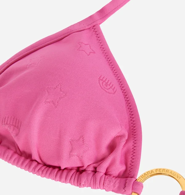 Chiara Ferragni Brand EYE STAR ALL-OVER BIKINI TOP | Beachwear