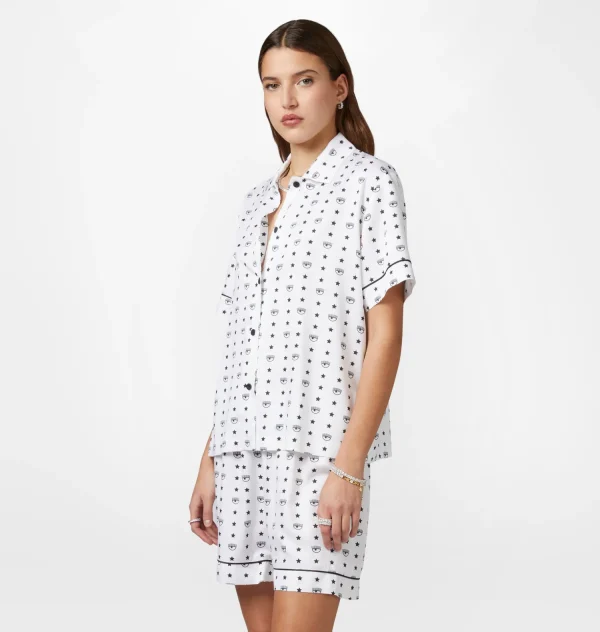 Chiara Ferragni Brand EYE STAR ALL-OVER SHORT PYJAMAS | Homewear