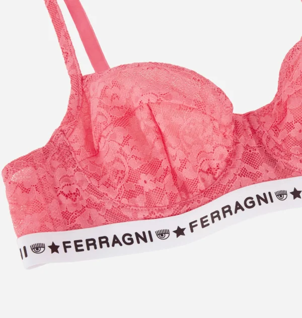Chiara Ferragni Brand LOGOMANIA LACE BALCONETTE BRA | Underwear
